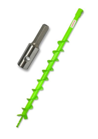 WERHE Erdbohrer für bohrmaschine mit HEX adapter ⌀50 mm, 80cm länge – Brunnenbohrer, Baumpflanzung, erdlochbohrer, Pfahlbohrer, Durchlässenbohrer – Präzise Bohrspitze und Hartmetallklingen