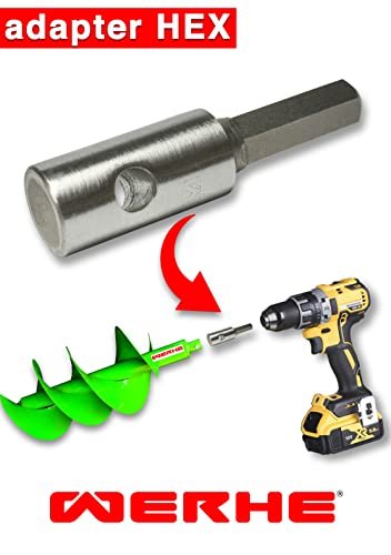 WERHE Profi Bohrer für Erdbohrer 40 mm Pfahlbohrer Brunnenbohrer präzise Bohrspitze Doppelspiral Hartmetall eco Farbe mit Hex Adapter - Image 10