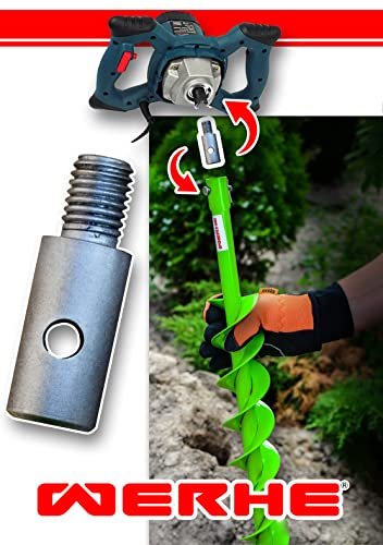 WERHE® Profi Bohrer, Erdbohrer für bohrmaschine 120 mm DoppelWelle robust mit m14 Adapter - Pfahlbohrer Brunnenbohrer präzise Bohrspitze. - Image 10